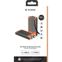 Powerbank Solaire 10000 mAh USB 2A+C Orange/Noir - Equipé d'une lampe torche, d'une dragonne et d'une boussole Bigben