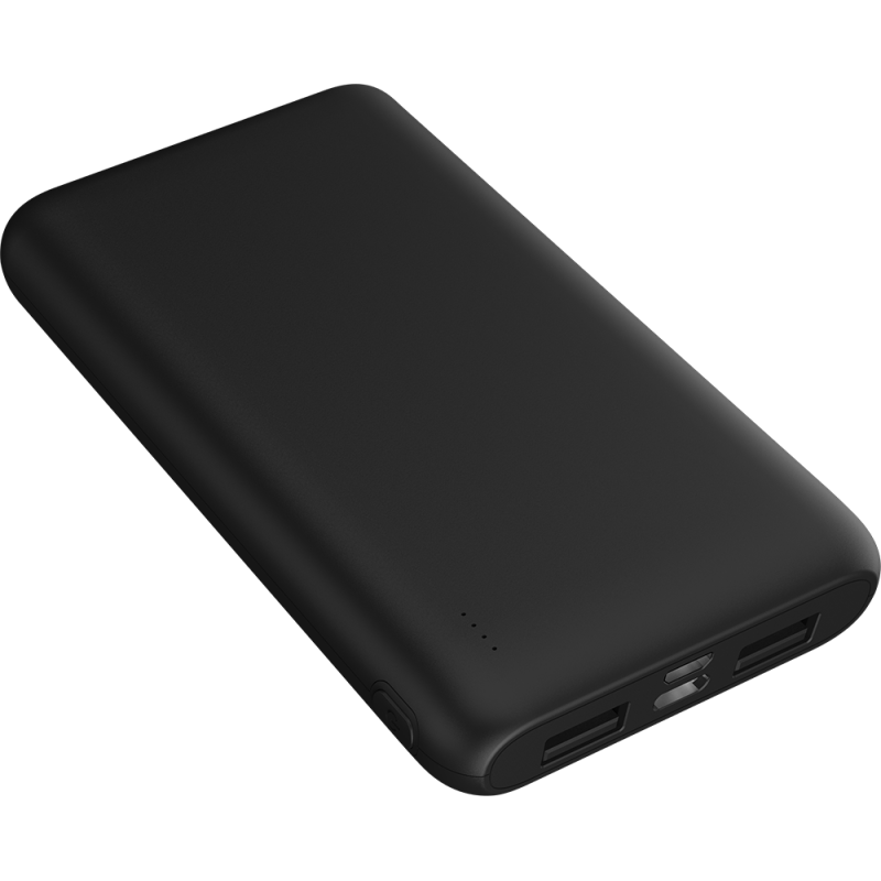 Powerbank USB A+A+C 10000mAh FastCharge + Câble USB A/USB C - Noir - WOW