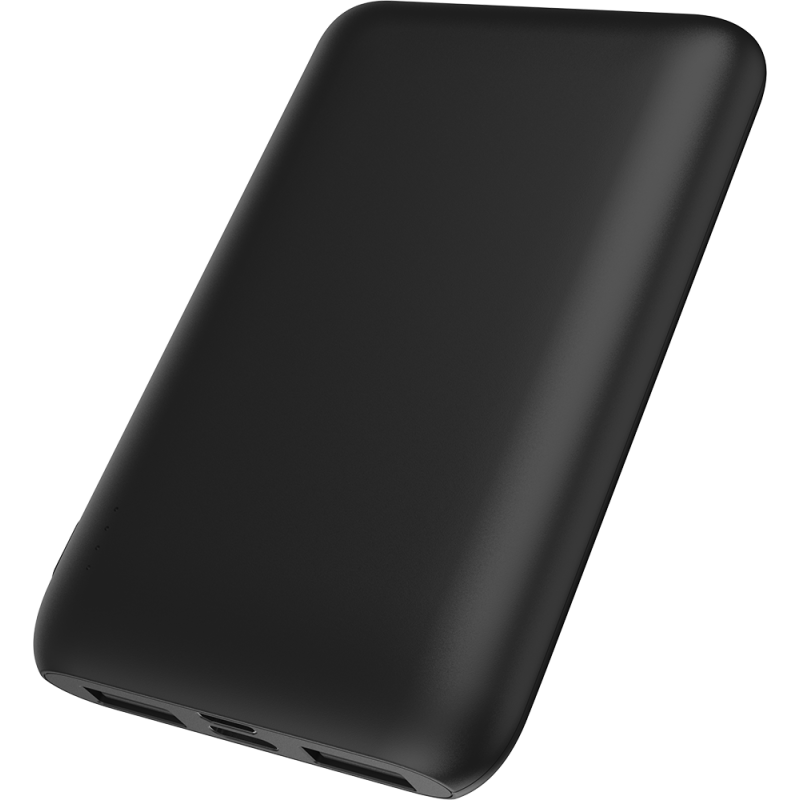 Powerbank USB A+A+C 5000mAh FastCharge + Câble USB A/USB C - Noir - WOW