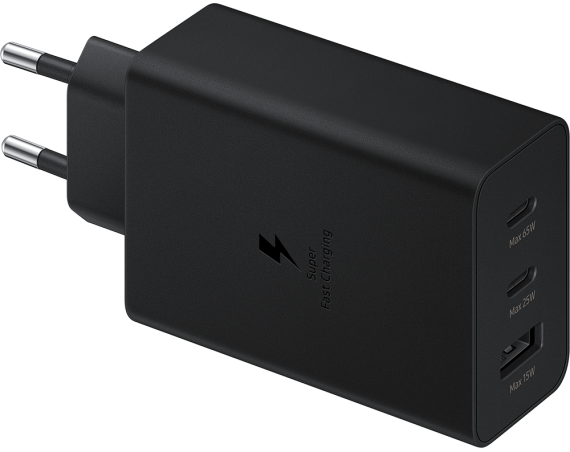 Triple Chargeur maison USB A+C+C PD 65W (35W+25W+5W) Power Delivery - Noir - Samsung