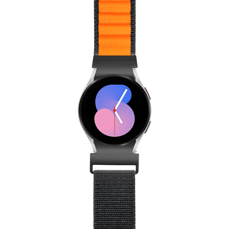 Bracelet boucle alpine orange et noir pour Samsung Galaxy Watch 4, 5 et 6 - Bigben