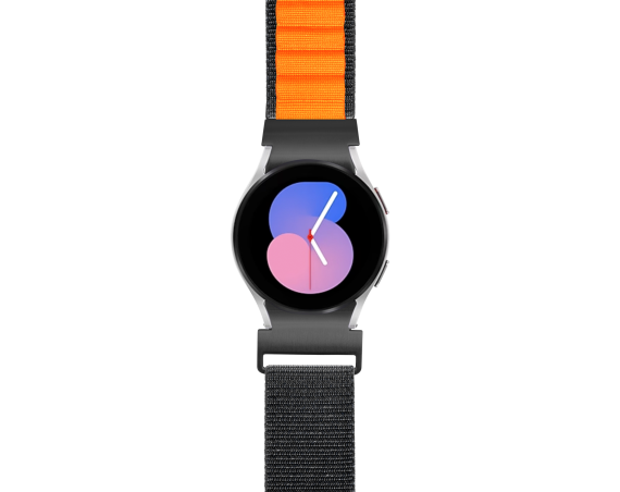 Bracelet boucle alpine orange et noir pour Samsung Galaxy Watch 4, 5 et 6 - Bigben