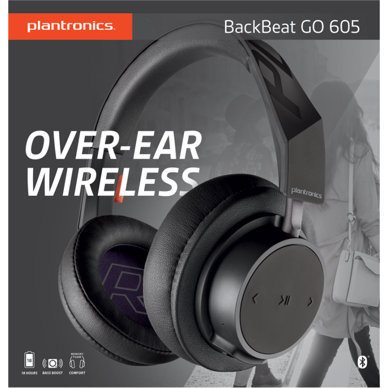 Casque Bluetooth BackBeat GO 605 Plantronics noir