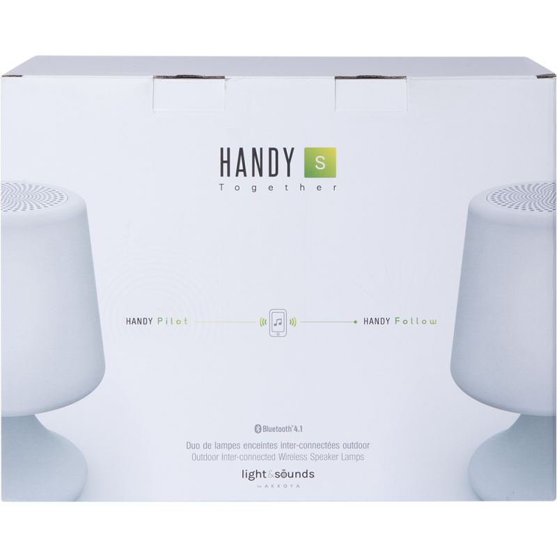 Duo de lampes enceintes inter-connectées outdoor Handy S Together Colorblock