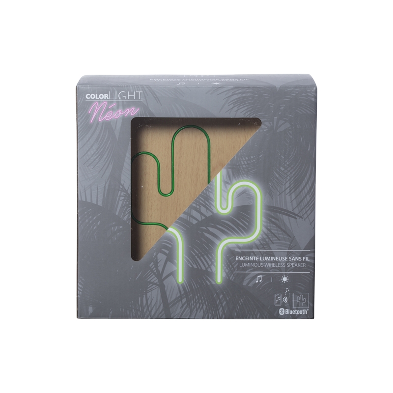 Enceinte Bluetooth® Néon Lumineuse S Cactus ColorLight