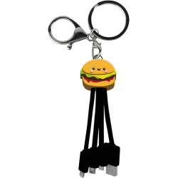 Câble 3 en 1 Andy USB A/micro USB & USB C & Lightning 0,15m Burger Yello Koko