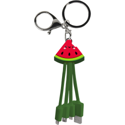 Câble 3 en 1 Andy USB A/micro USB & USB C & Lightning 0,15m Pastèque Yello Koko