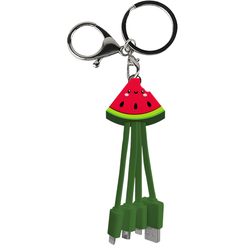 Câble 3 en 1 Andy USB A/micro USB & USB C & Lightning 0,15m Pastèque Yello Koko