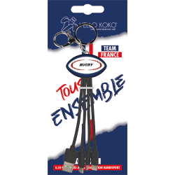 Câble 3 en 1 Andy Sport USB A/micro USB & USB C & Lightning 0,20m Rugby Yello Koko