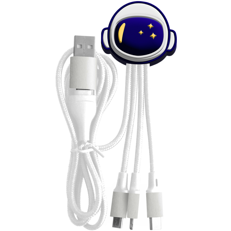 Câble 5 en 1 Andy XXL USB A+C/micro USB & USB C & Lightning 1m Astro Yello Koko