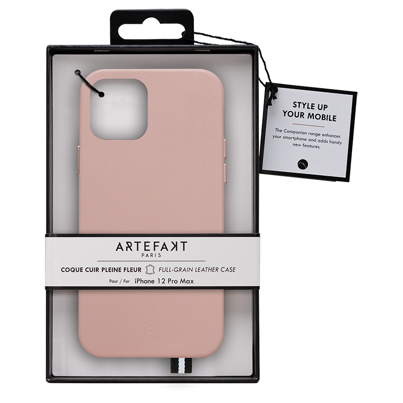 Coque pour iPhone 12 Pro Max Elysée en Cuir Rose Artefakt