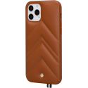 Coque pour iPhone 12 / 12 Pro Louvre en Cuir matelassé Cognac Artefakt