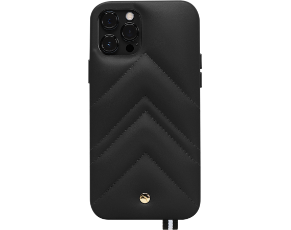 Coque pour iPhone 12 / 12 Pro Louvre en Cuir matelassé Noire Artefakt