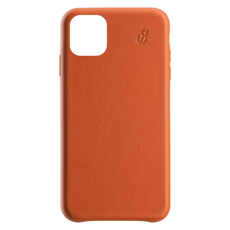 Coque pour iPhone 11 en Cuir Orange Beetlecase