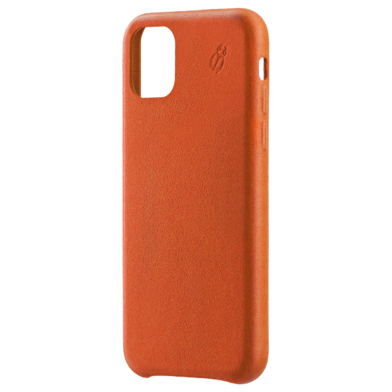 Coque pour iPhone 11 en Cuir Orange Beetlecase