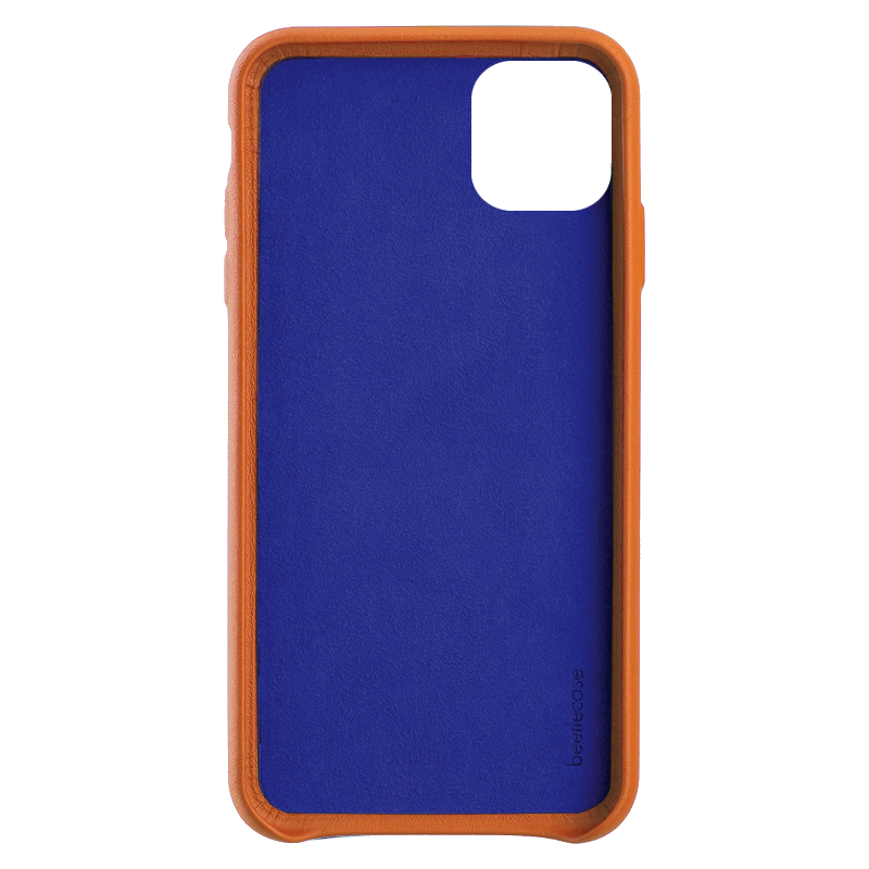 Coque pour iPhone 11 en Cuir Orange Beetlecase