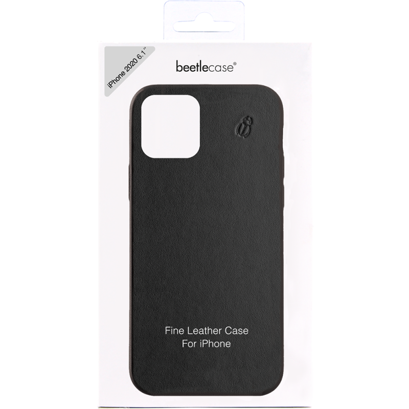 Coque pour iPhone 12 / 12 Pro en Cuir Noire Beetlecase
