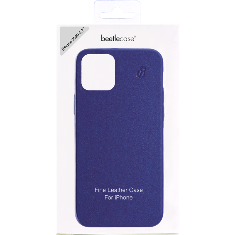 Coque pour iPhone 12 Pro Max en Cuir Bleue Beetlecase