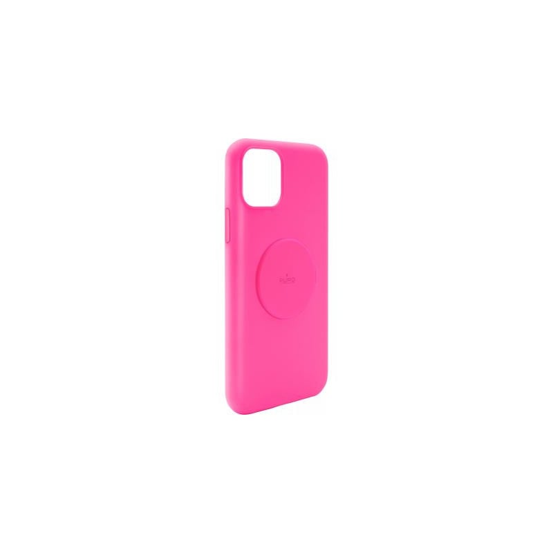 Coque iPhone 11 Silicone Icon aimantée Fuchsia Fluo Puro